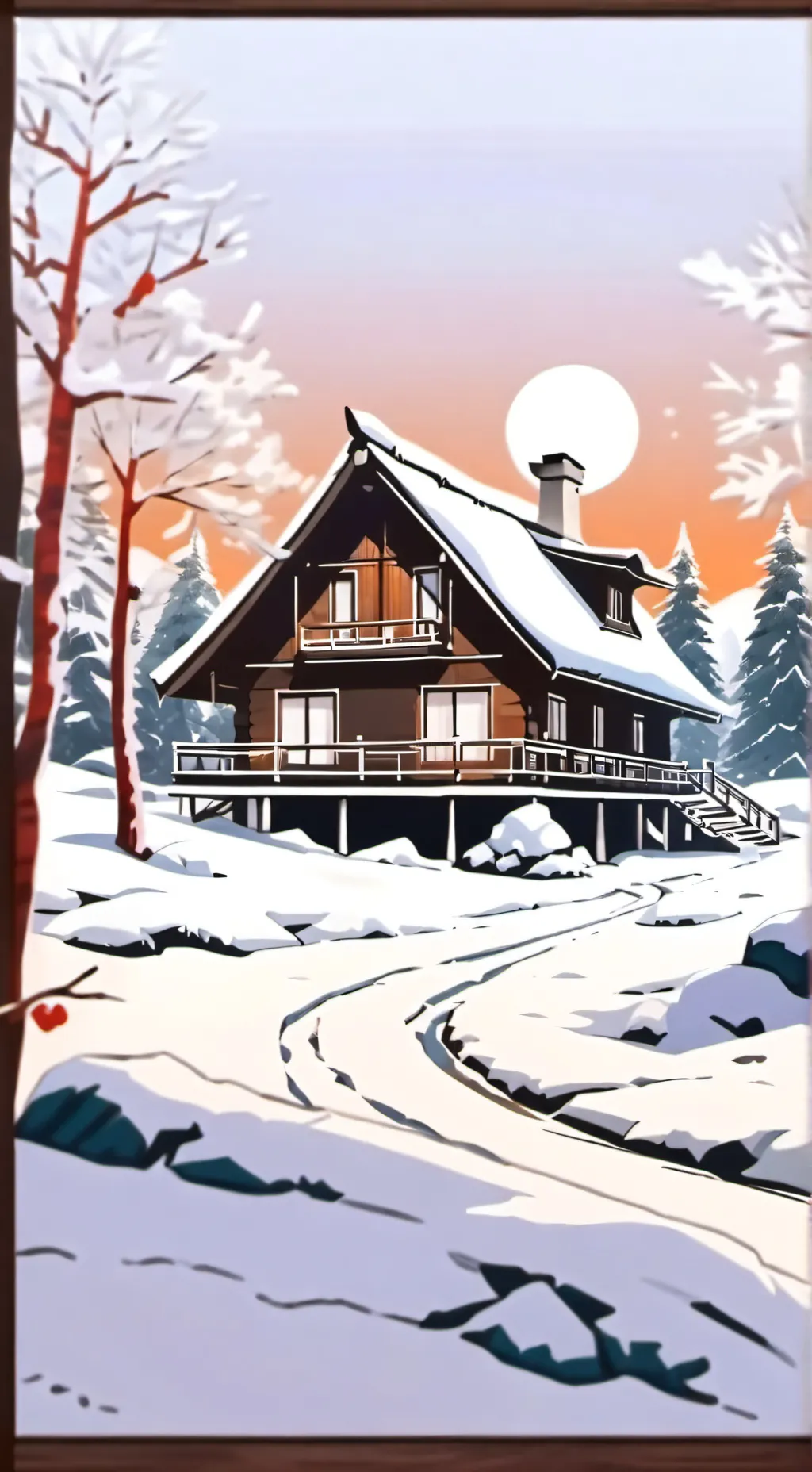 ai character: °kny snow day° background