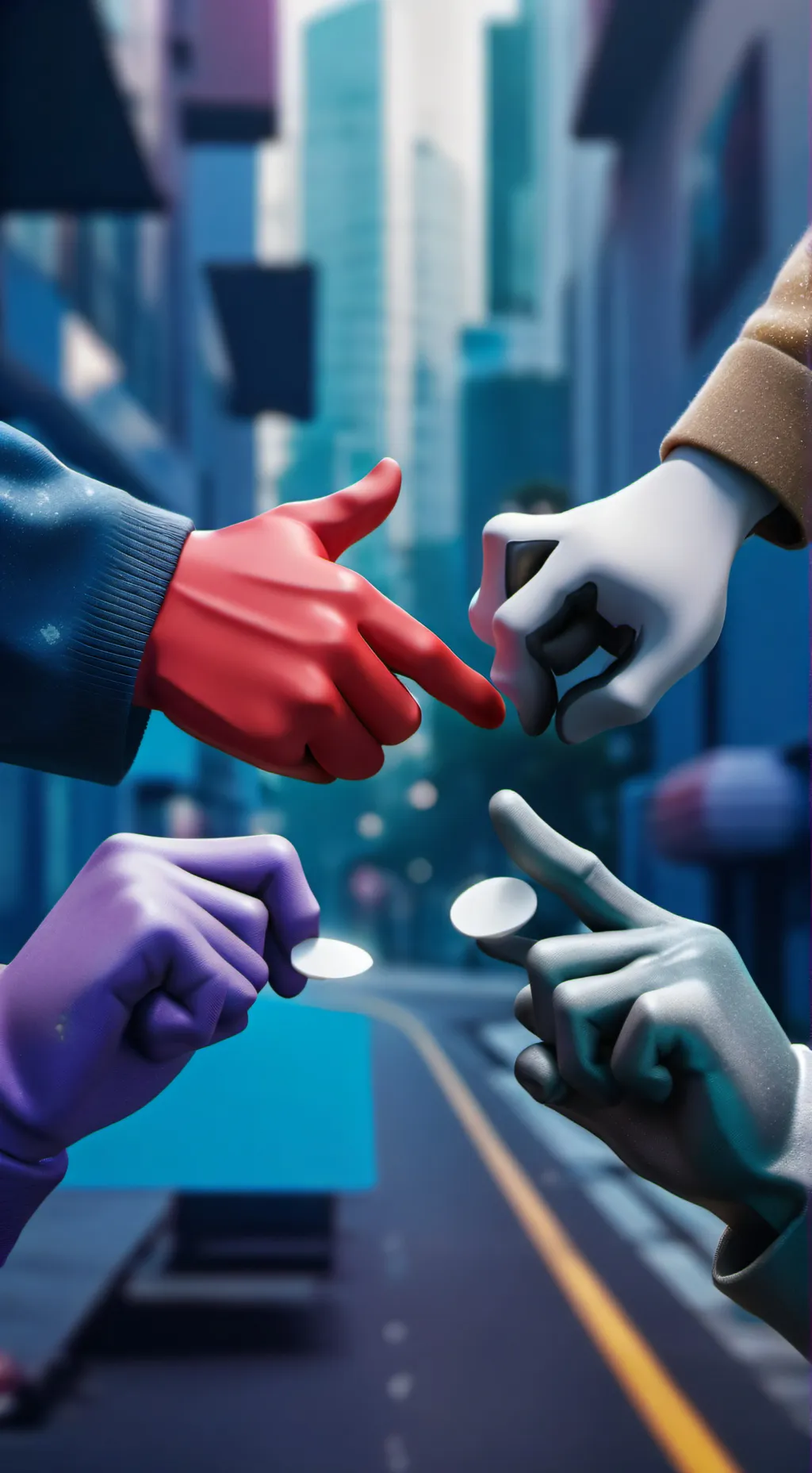 ai character: rock paper scissor background