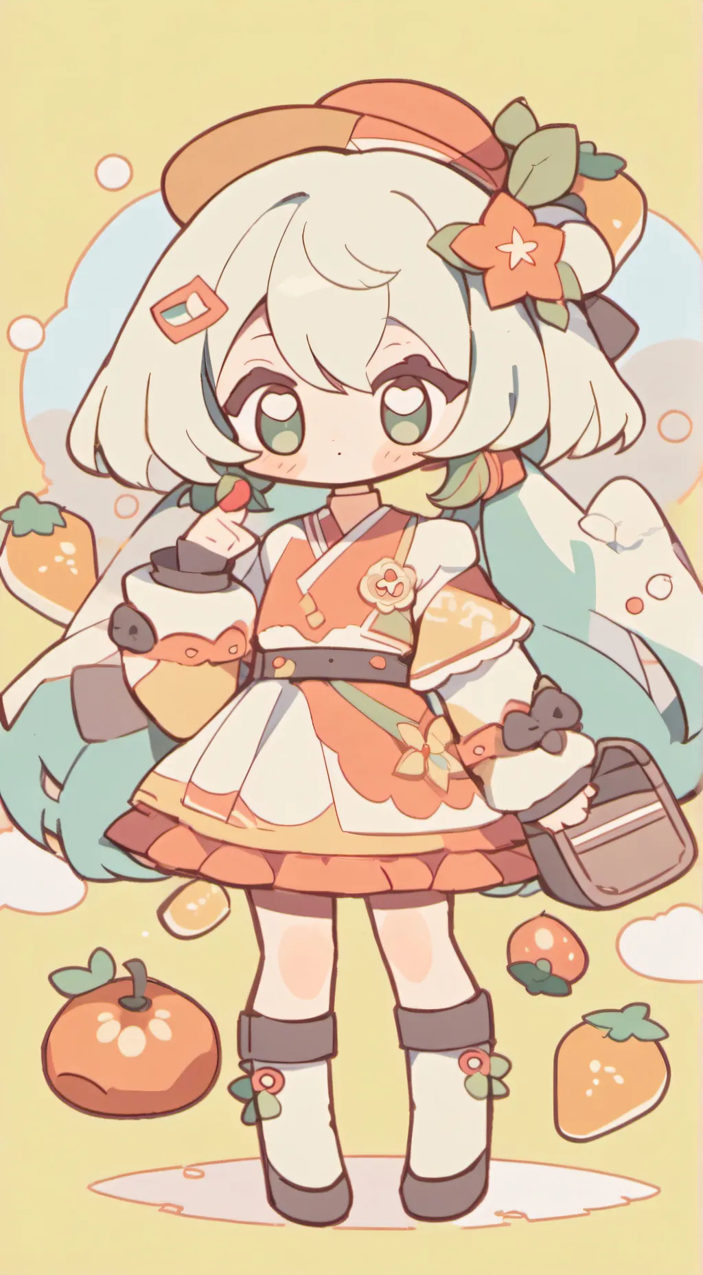 ai character: mandarina🍊✨️ background
