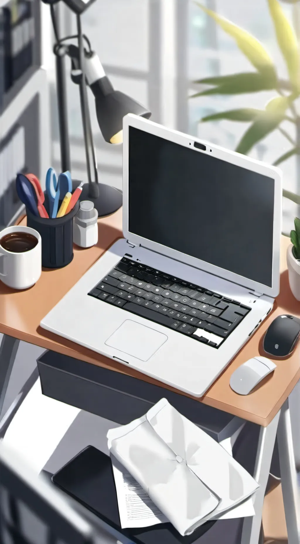 ai character: jjk computer shop background