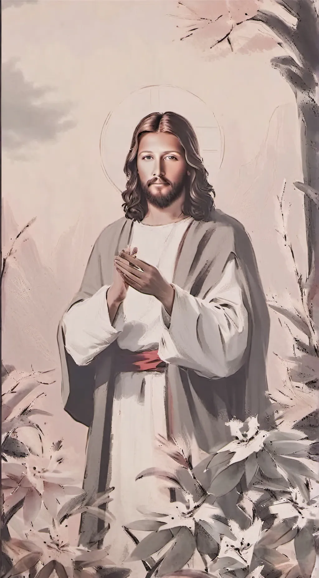 ai character: Jesus  background