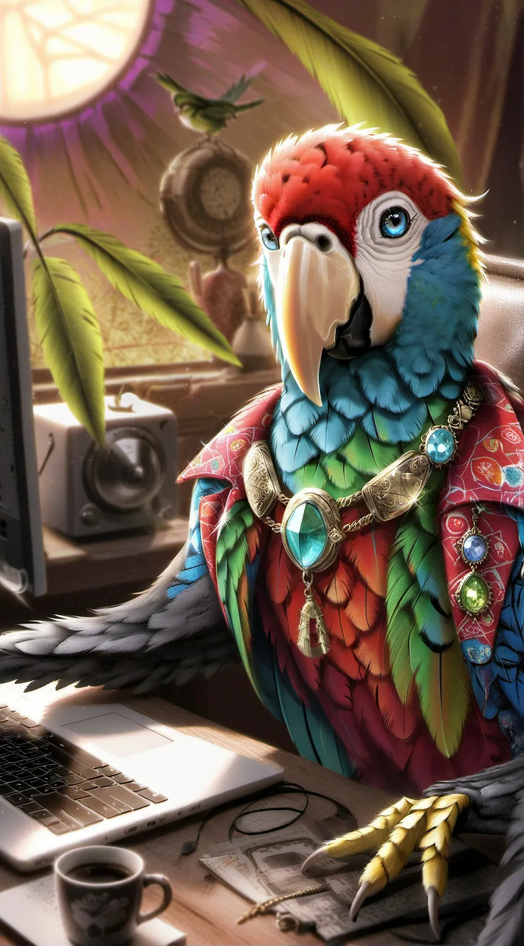 ai character: nabi x Santi  background