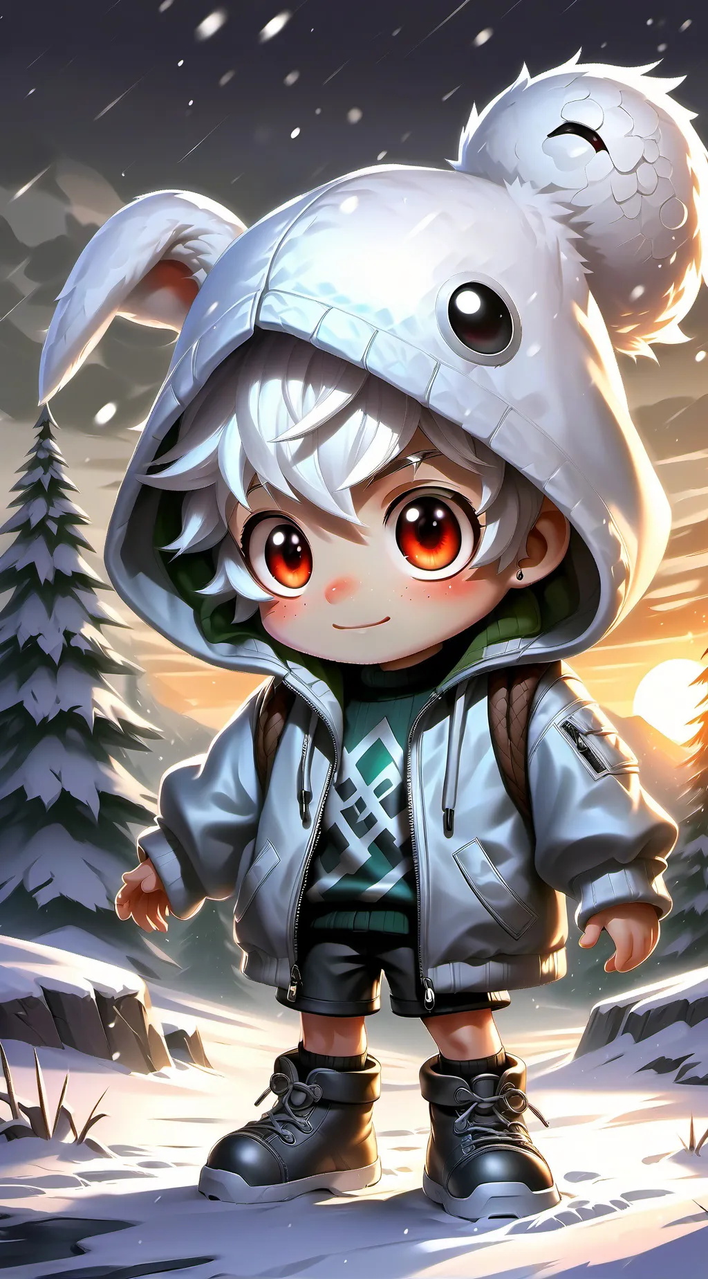 ai character: Snowflake background