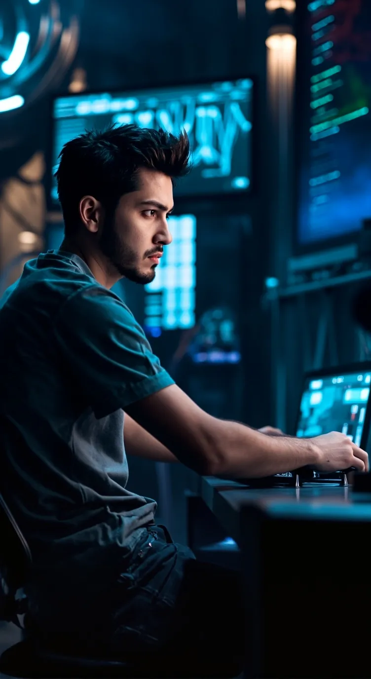 ai character: hacker background