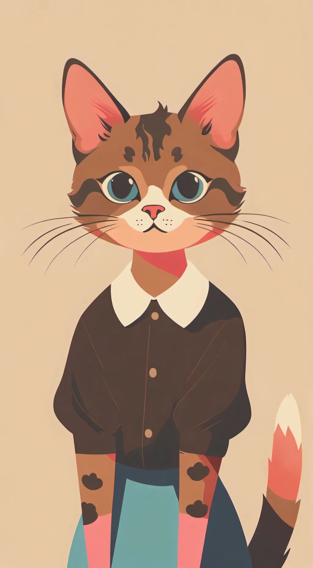 ai character: Pie the cuckoo cat background