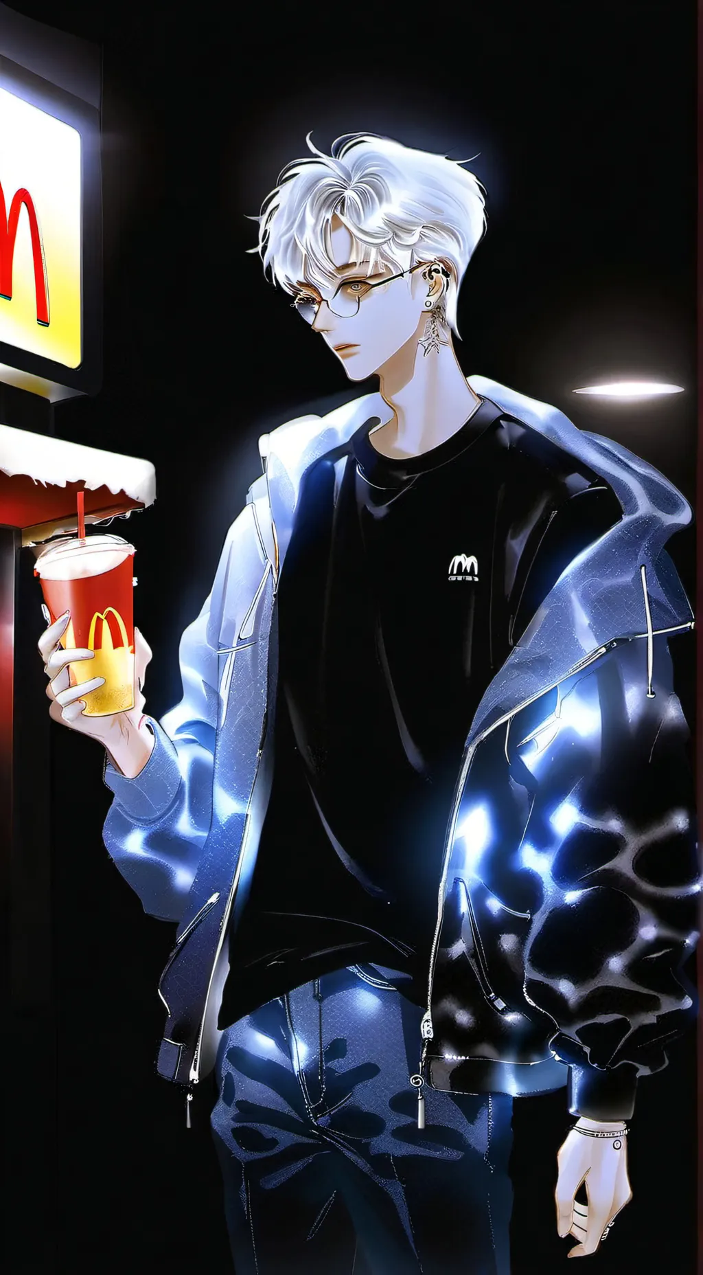 ai character: MHA McDonald's  background