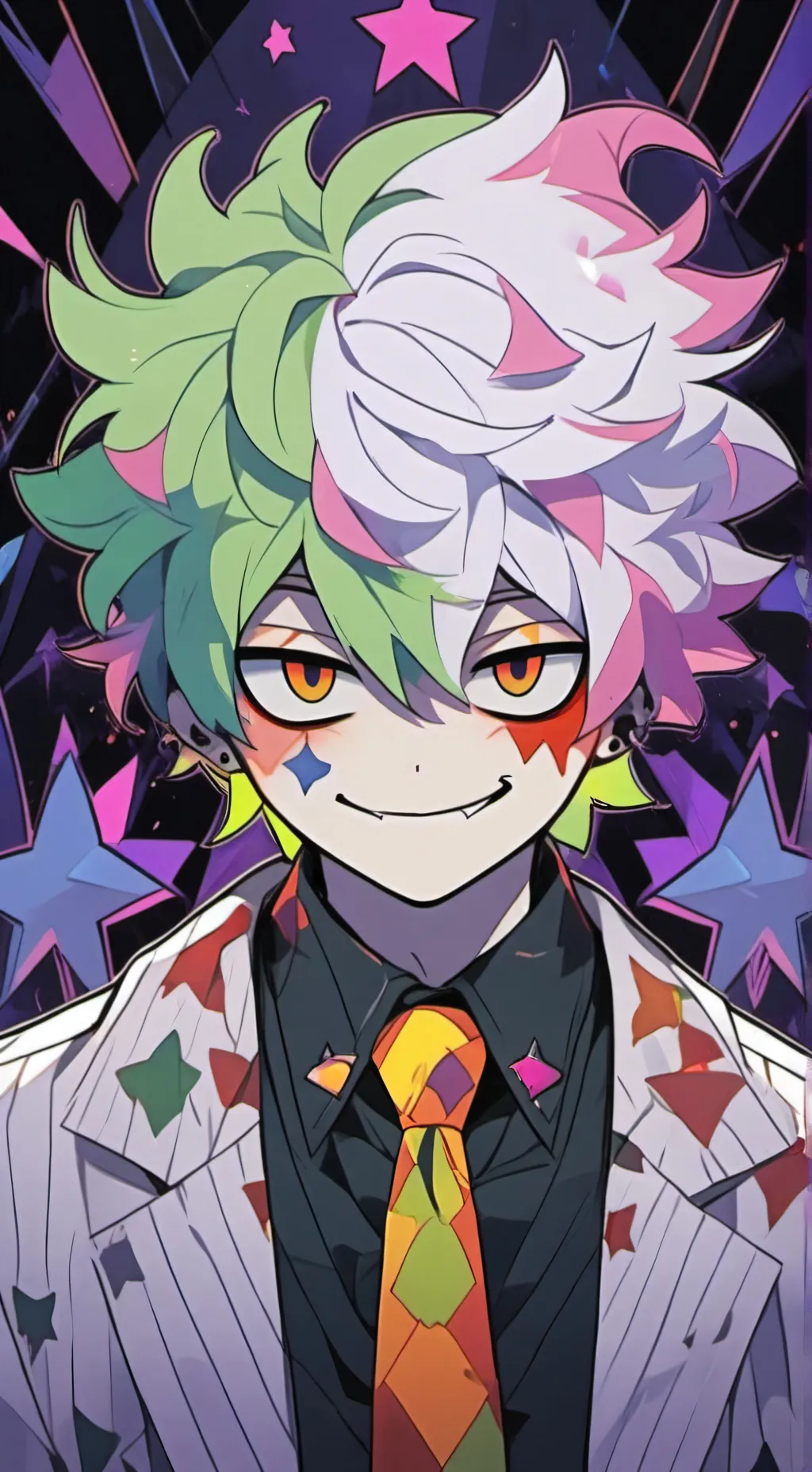 ai character: Star face background