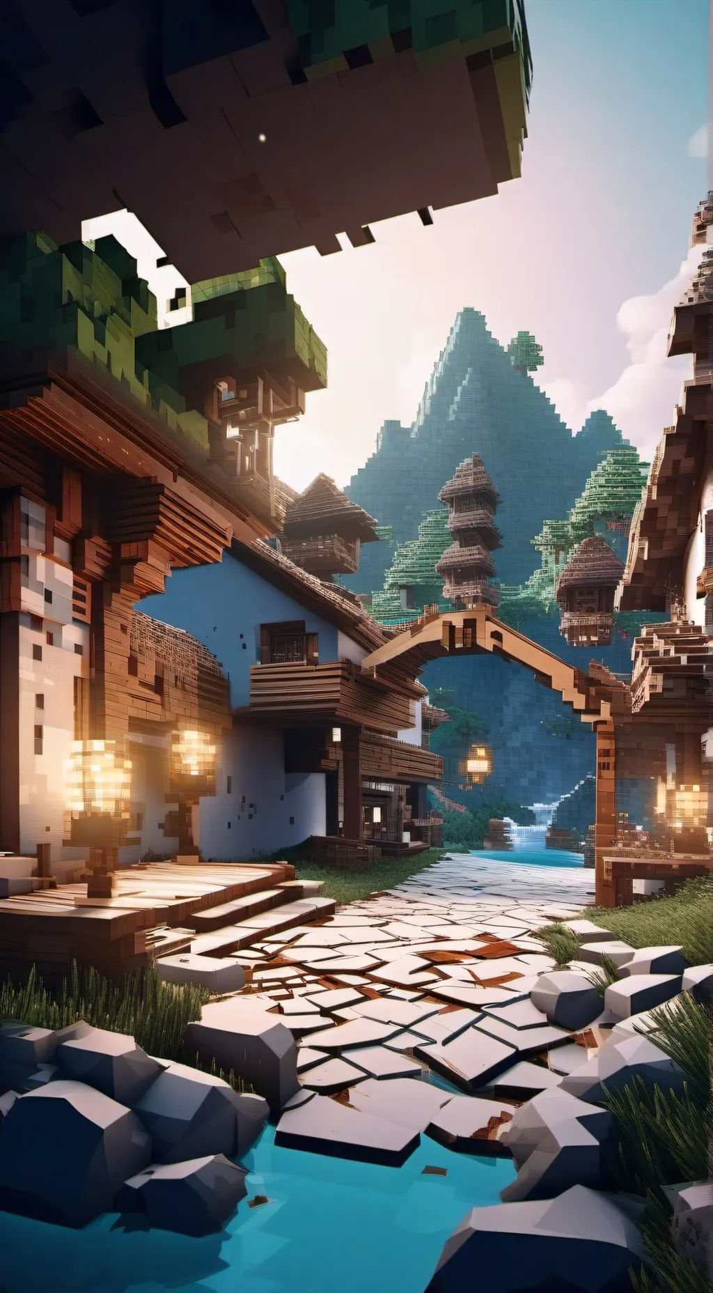 ai character: mha x Minecraft  background