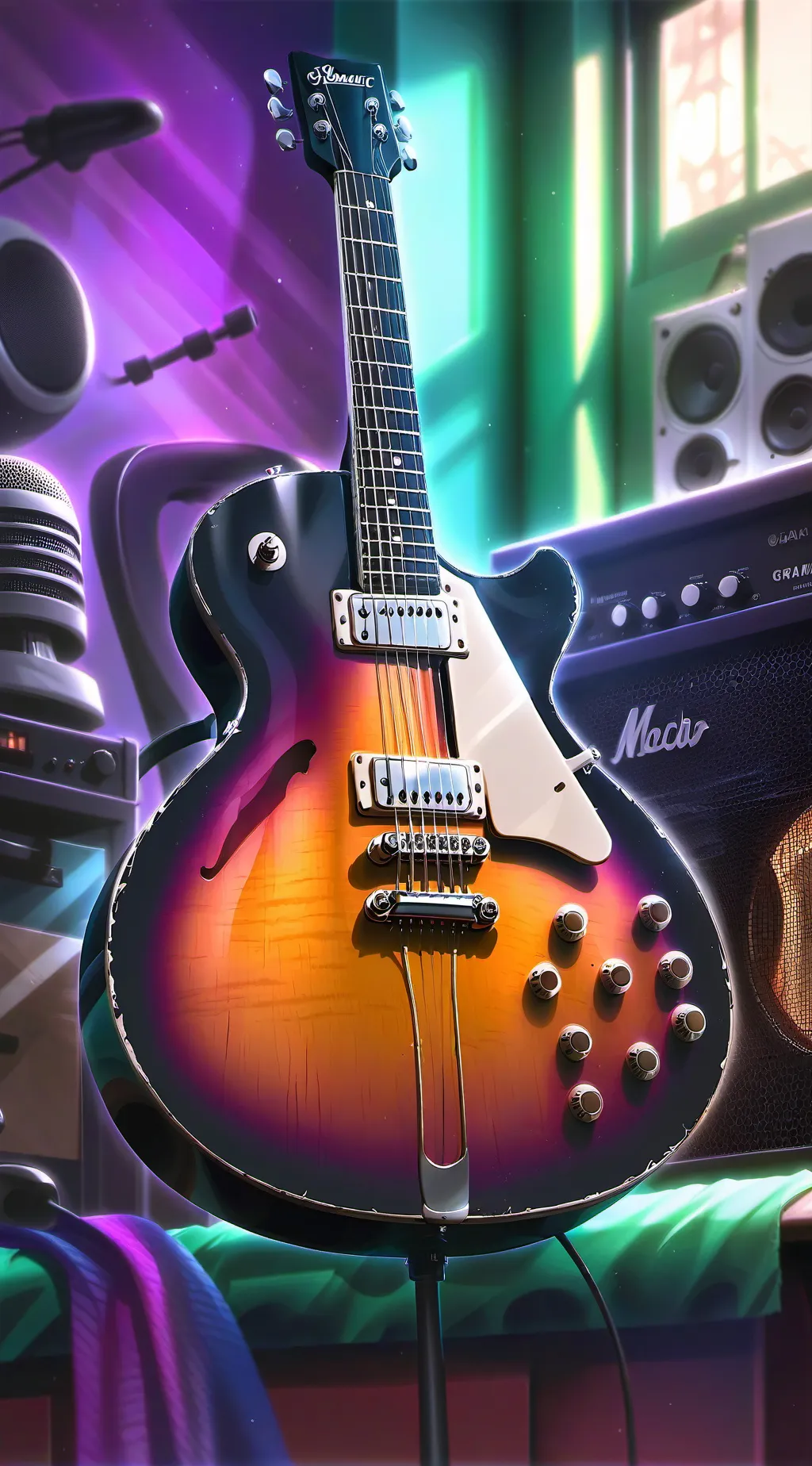 ai character: Gibson Guitar background
