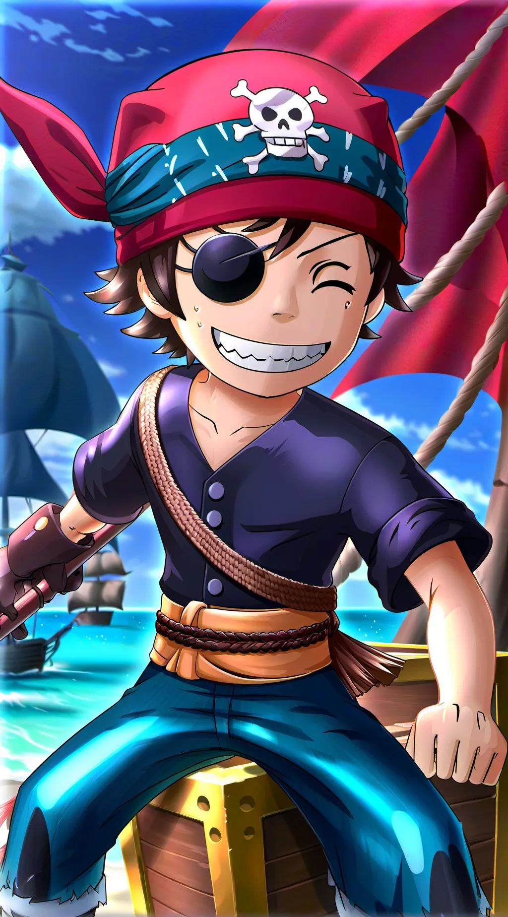 ai character: Luffy background