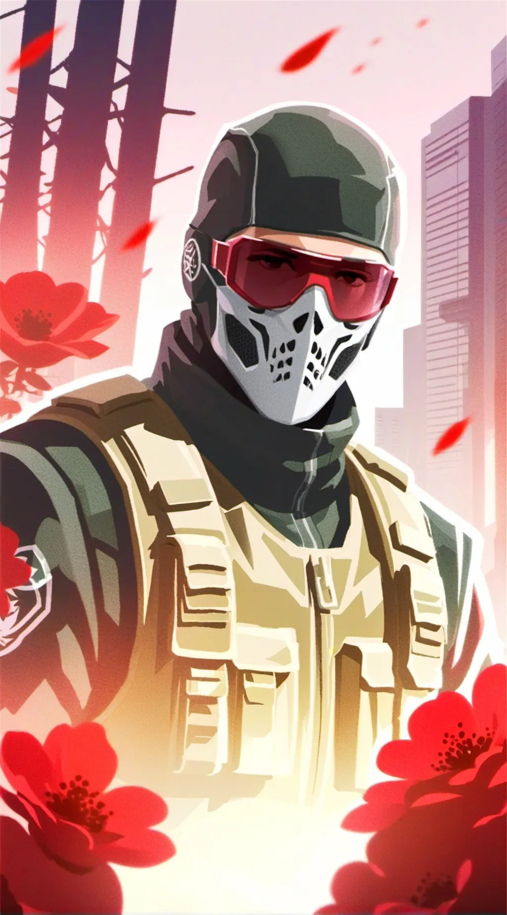 ai character: ghost comforts you background