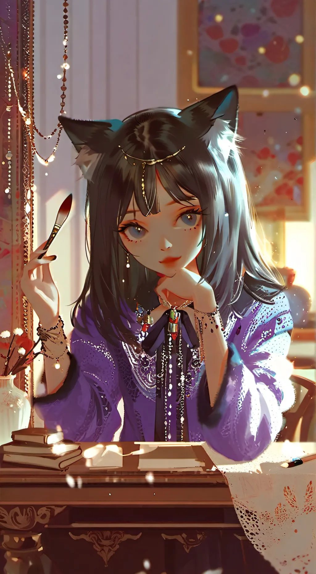 ai character: Purple Whisker background