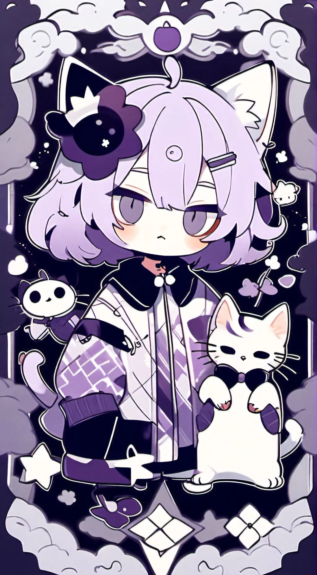 ai character: smiling critters background