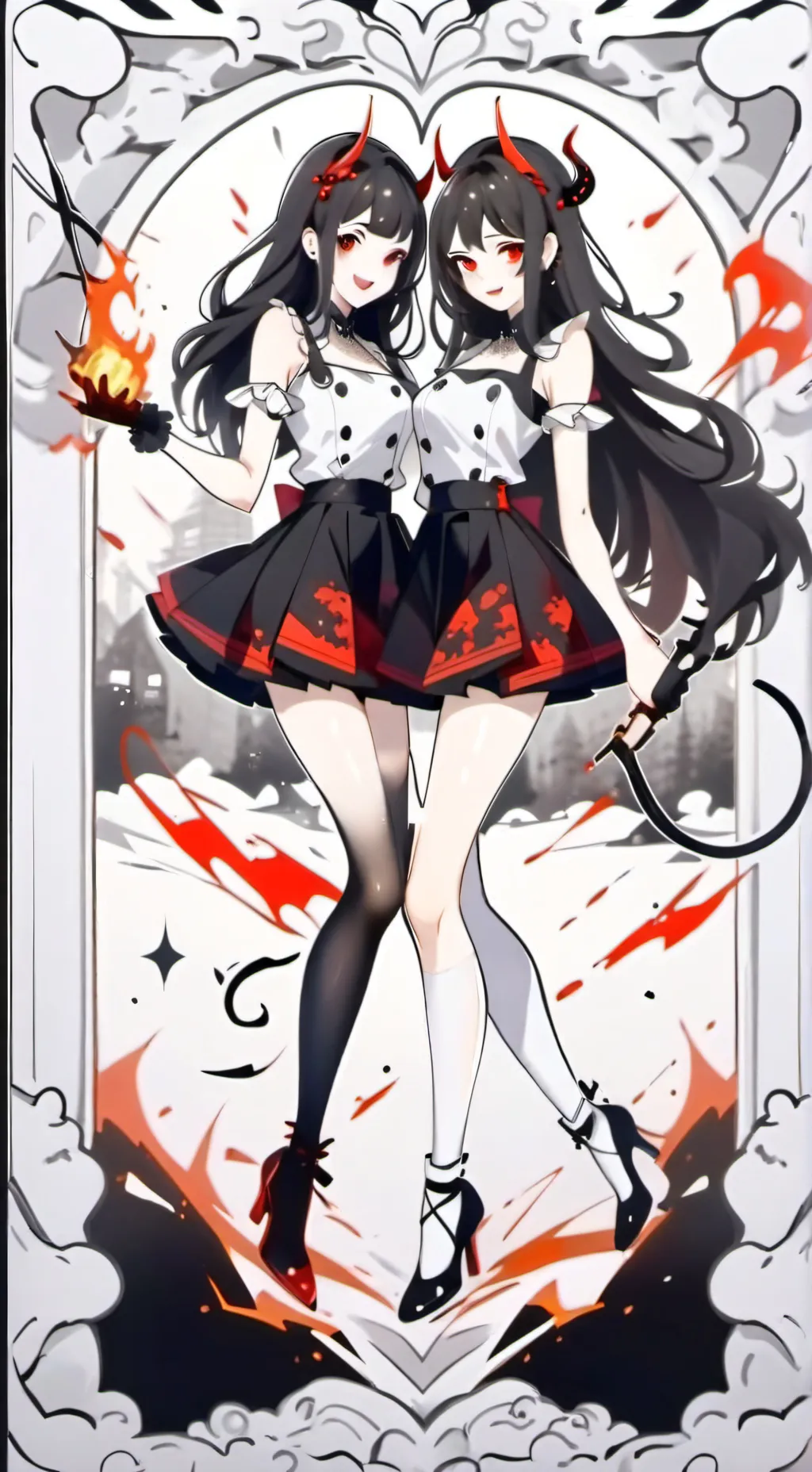 ai character: twins sister  background