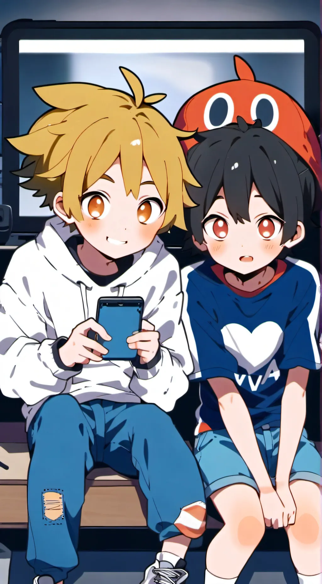 ai character: gabriel💛 e luka🖤 background