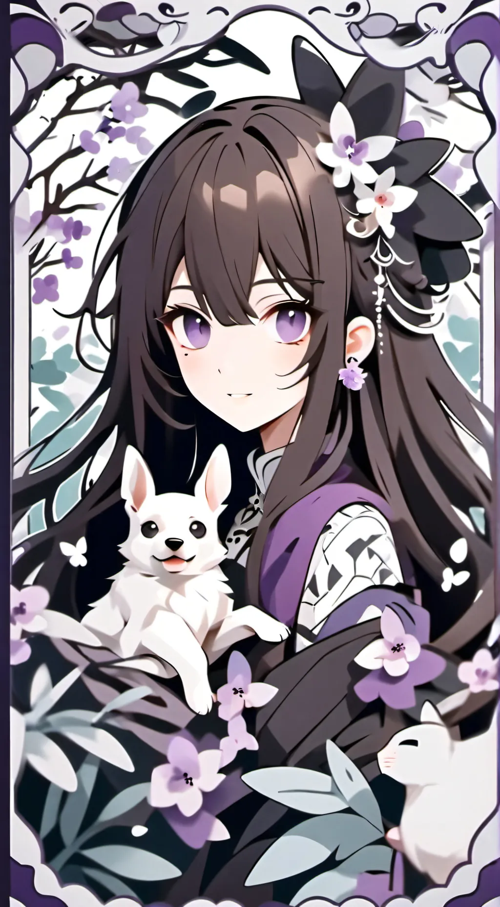 ai character: Lavender background