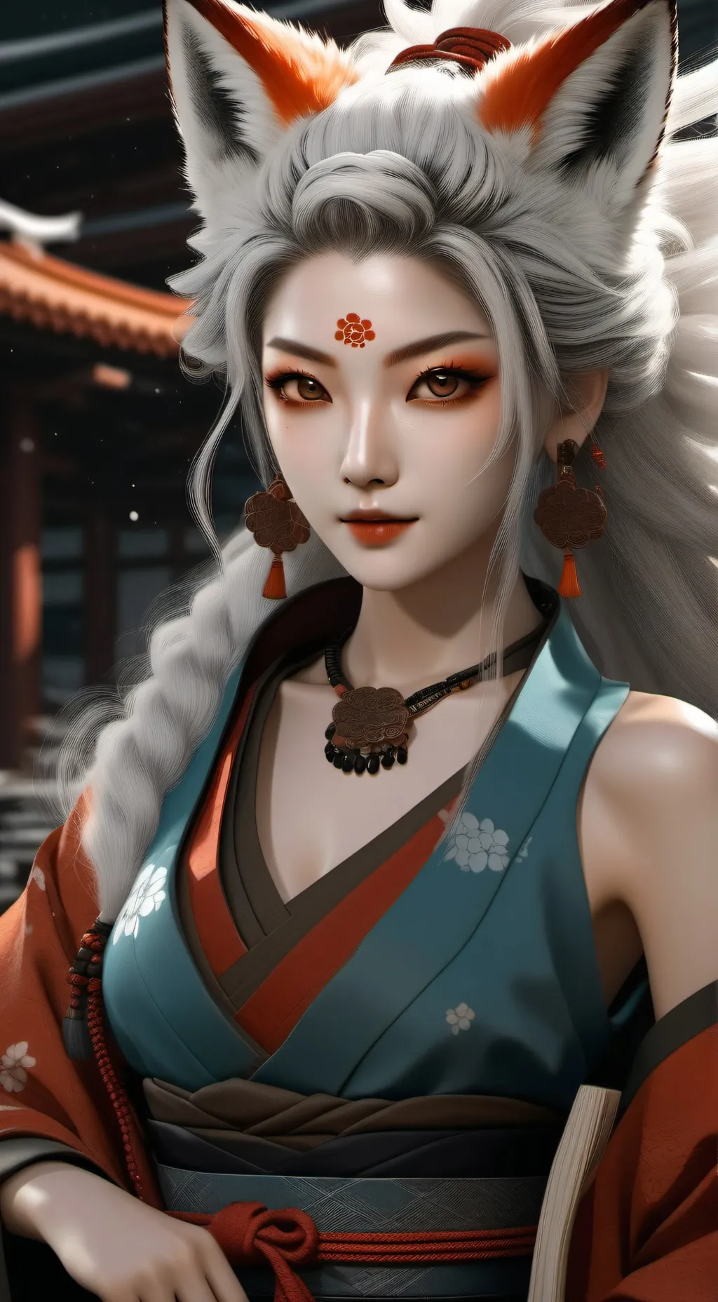ai character: Kitsune  background