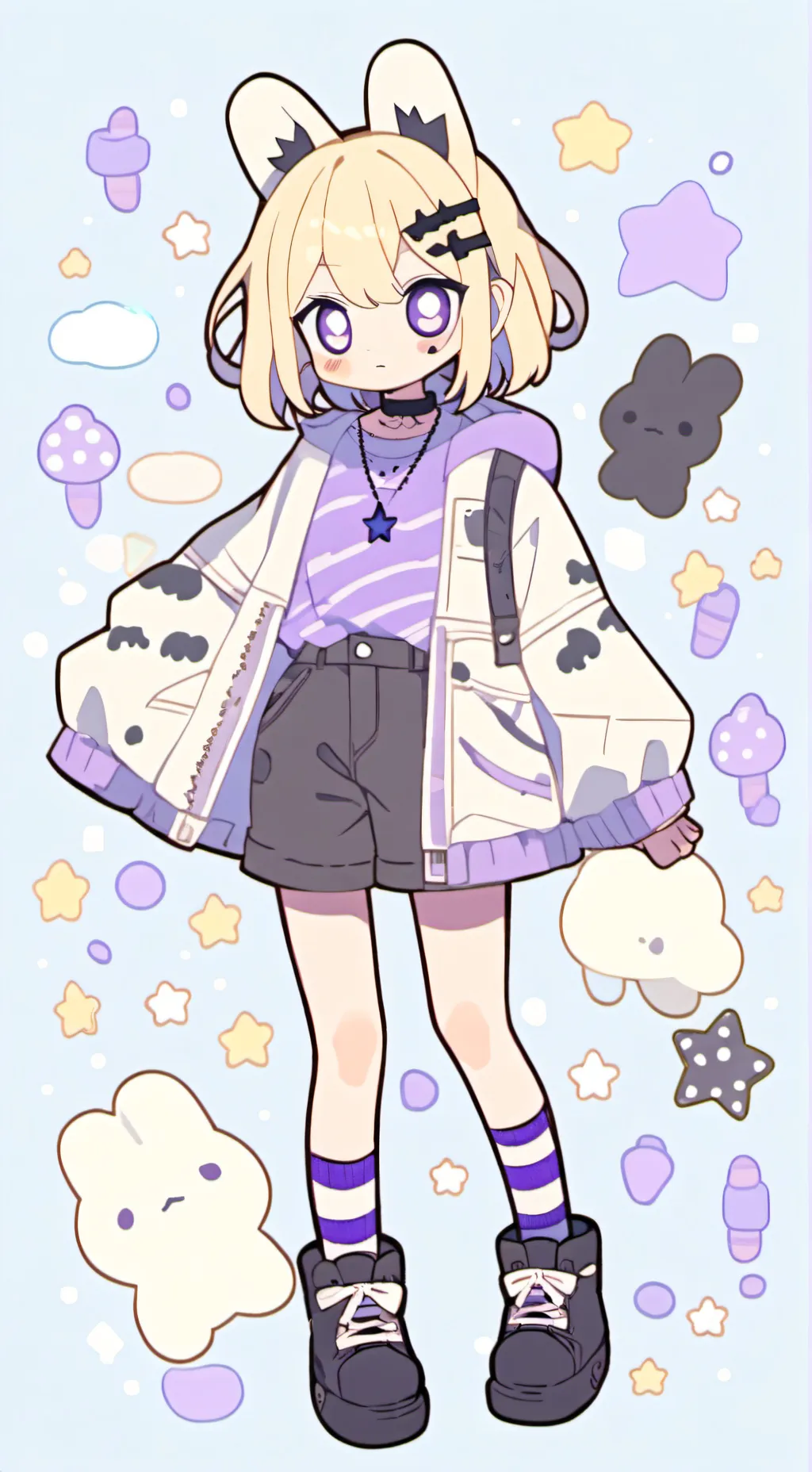 ai character: lavander background