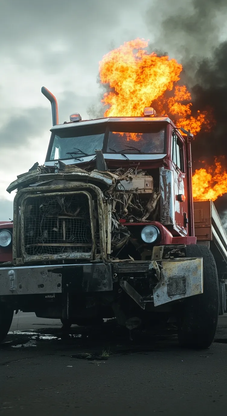 ai character: road crash background