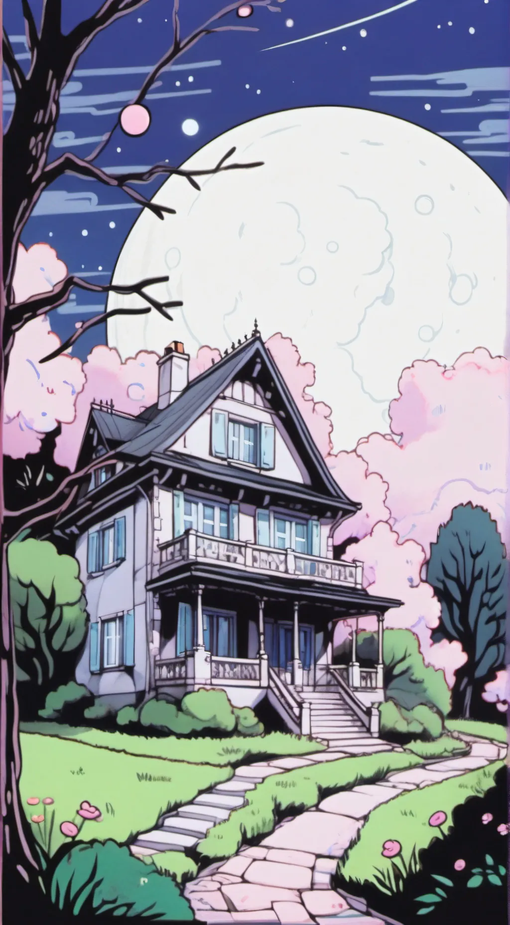 ai character: la maison hantée  background