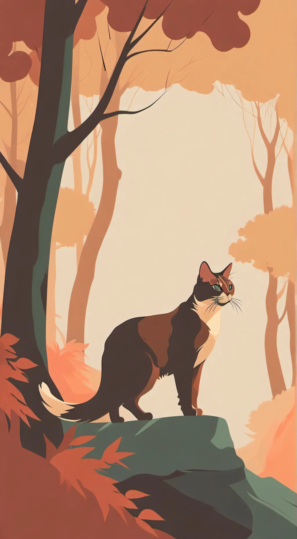 ai character: petite feuille  background