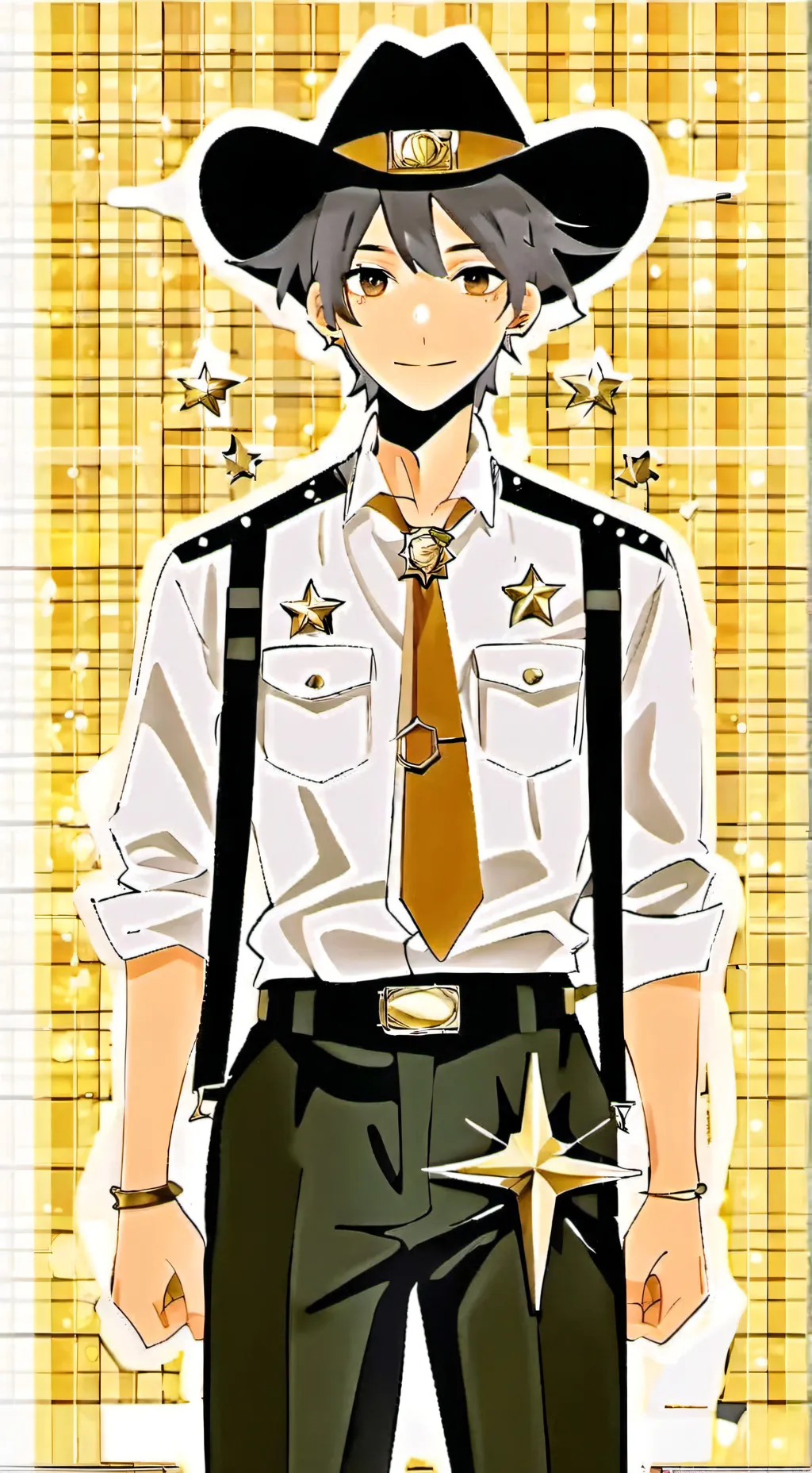 ai character: sheriff toaster  background