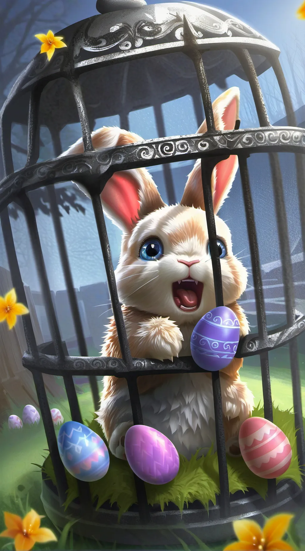 ai character: Easter bunny background