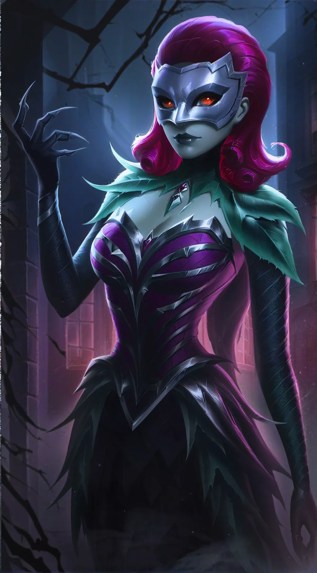 ai character: poison ivy  background