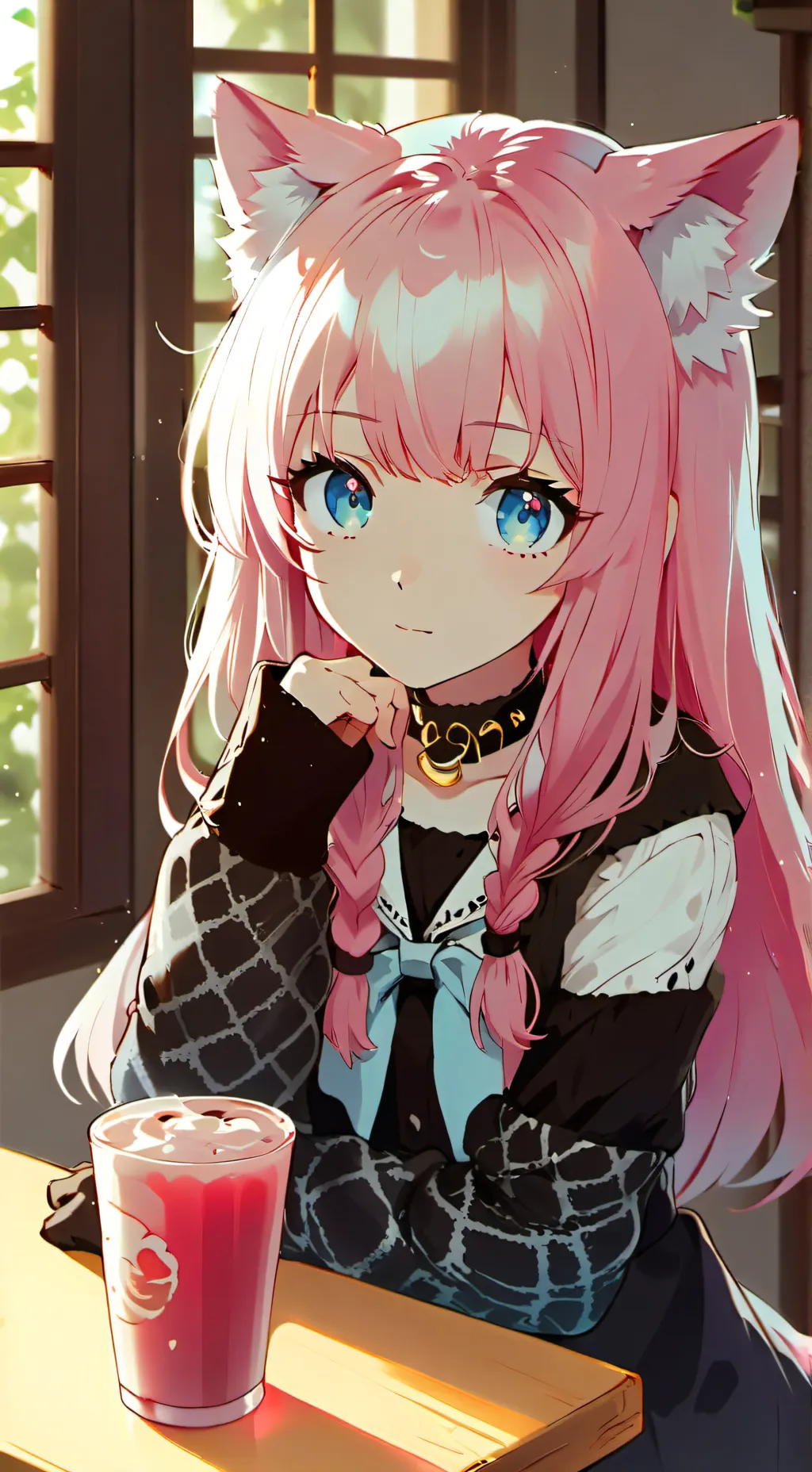 ai character: Boba the Pink Rave background