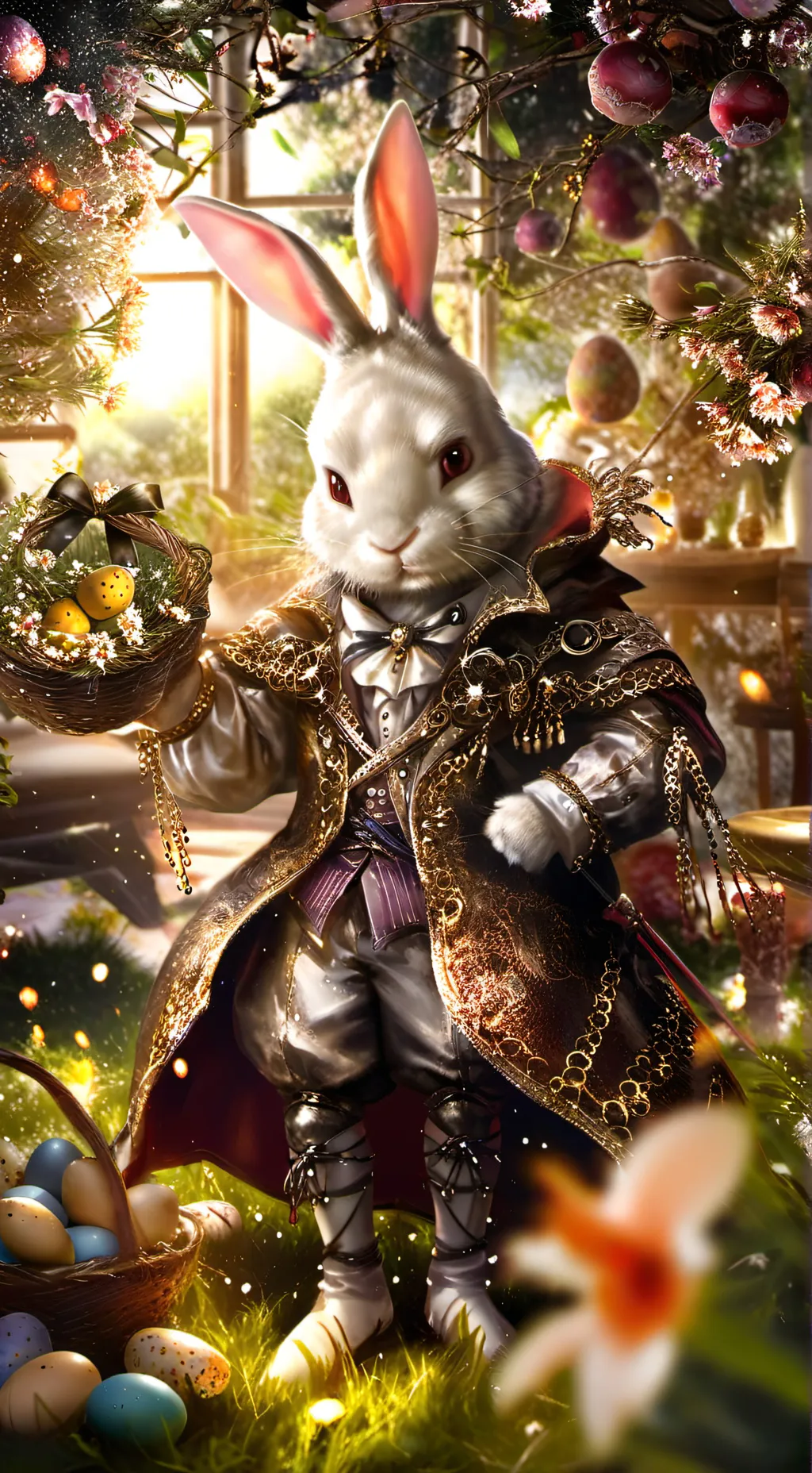 ai character: easter bunny background