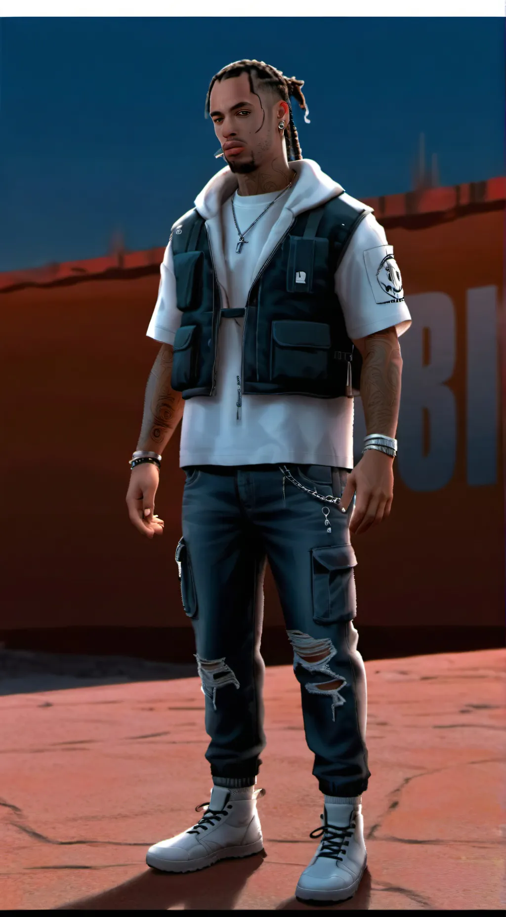 ai character: Travis Scott￼ background