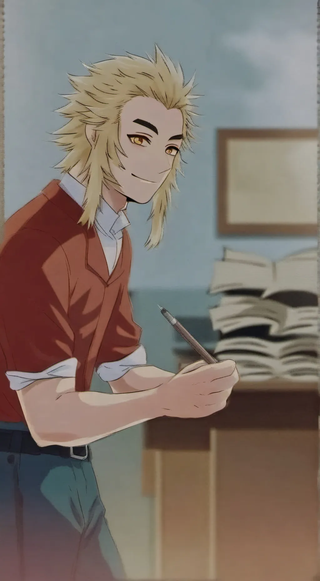 ai character: kyojuro as teacher background