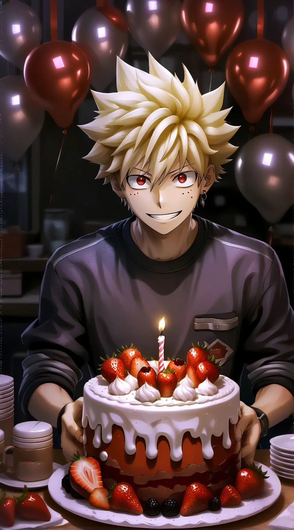 ai character: MHA Bakugo b-day🎂 background