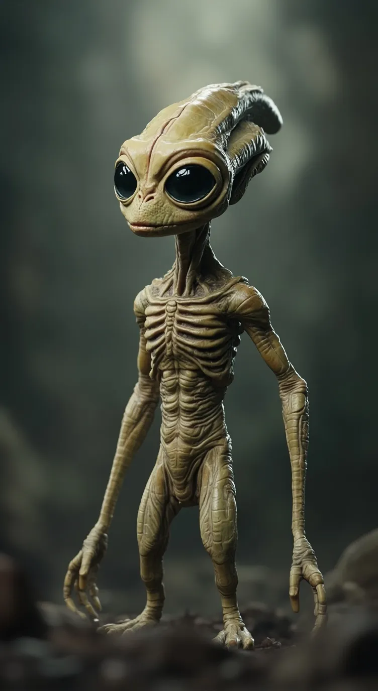 ai character: happy alien!! background