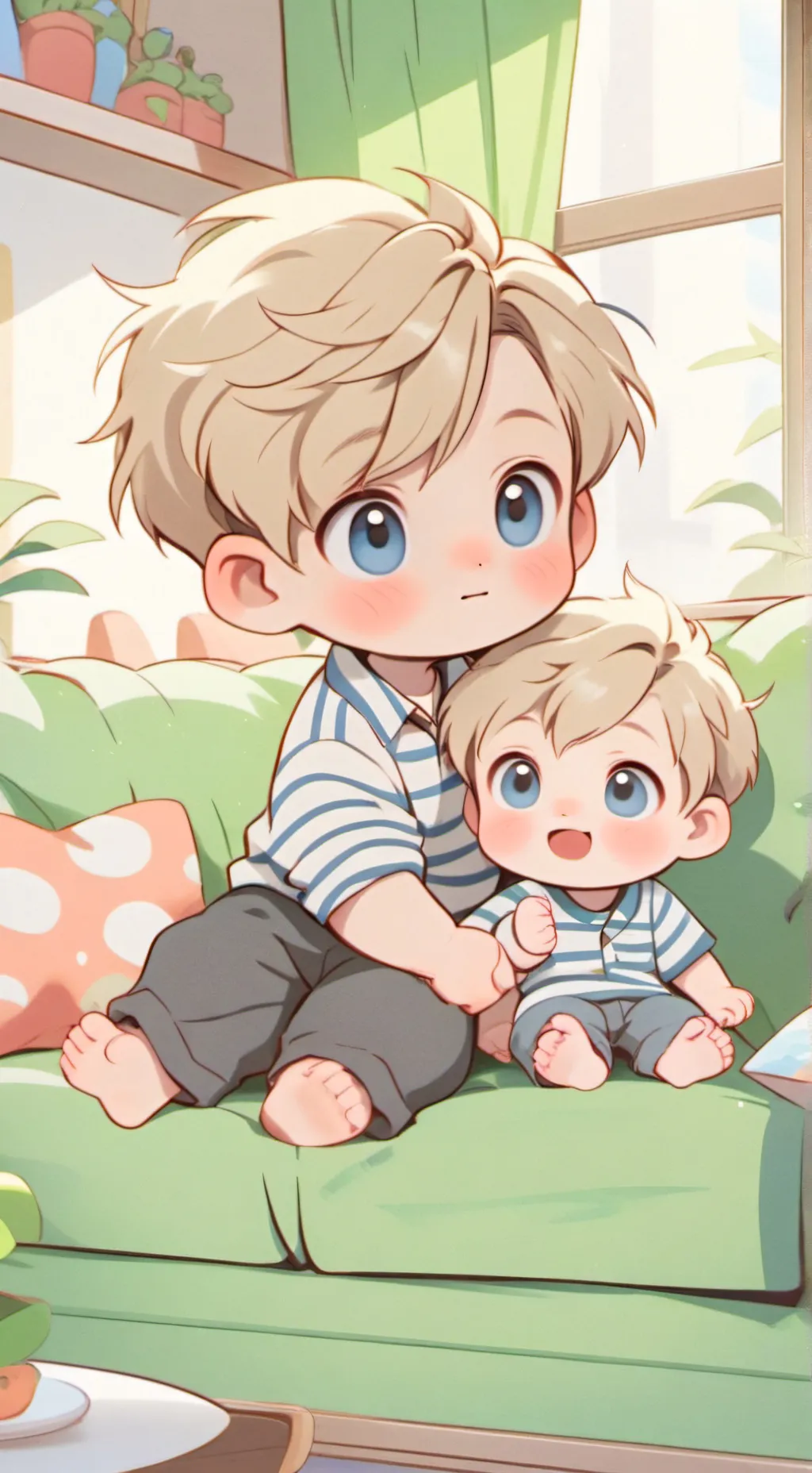 ai character: Ian y Kian  background