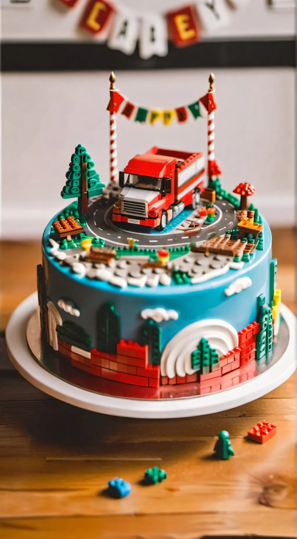 ai character: Brithday cake background