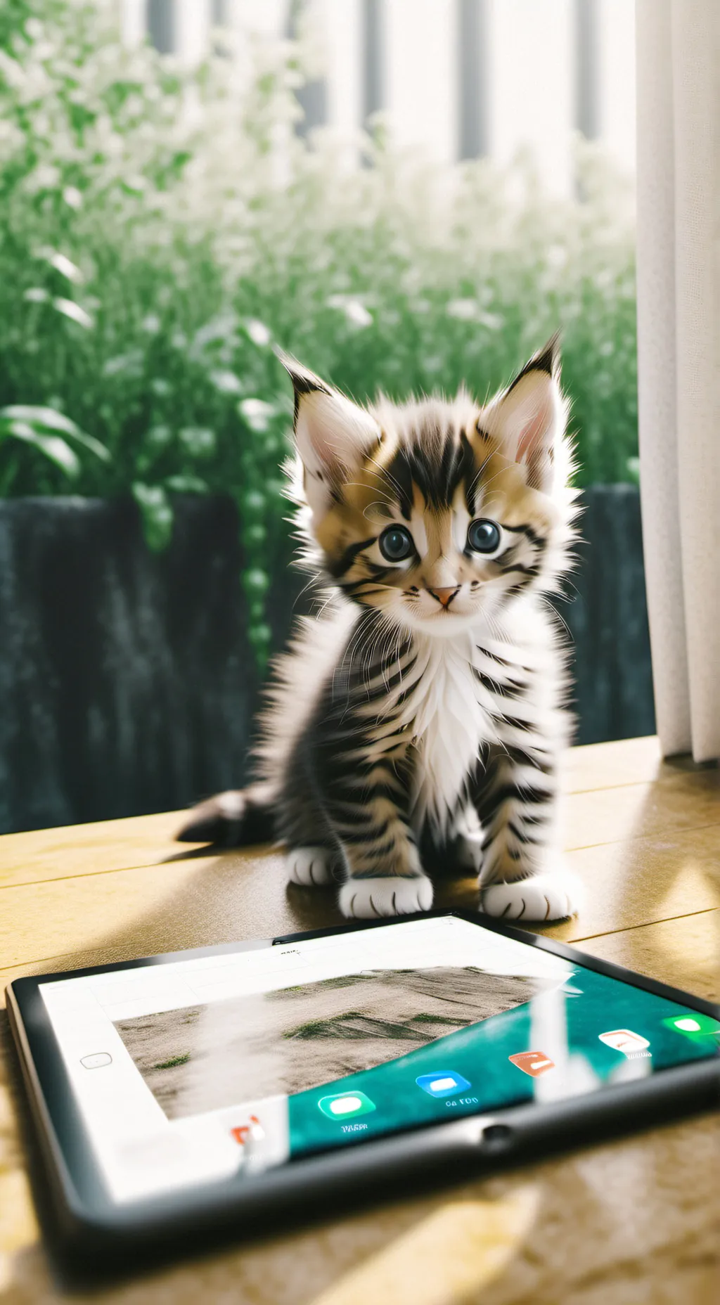 ai character: iPad Kitten background