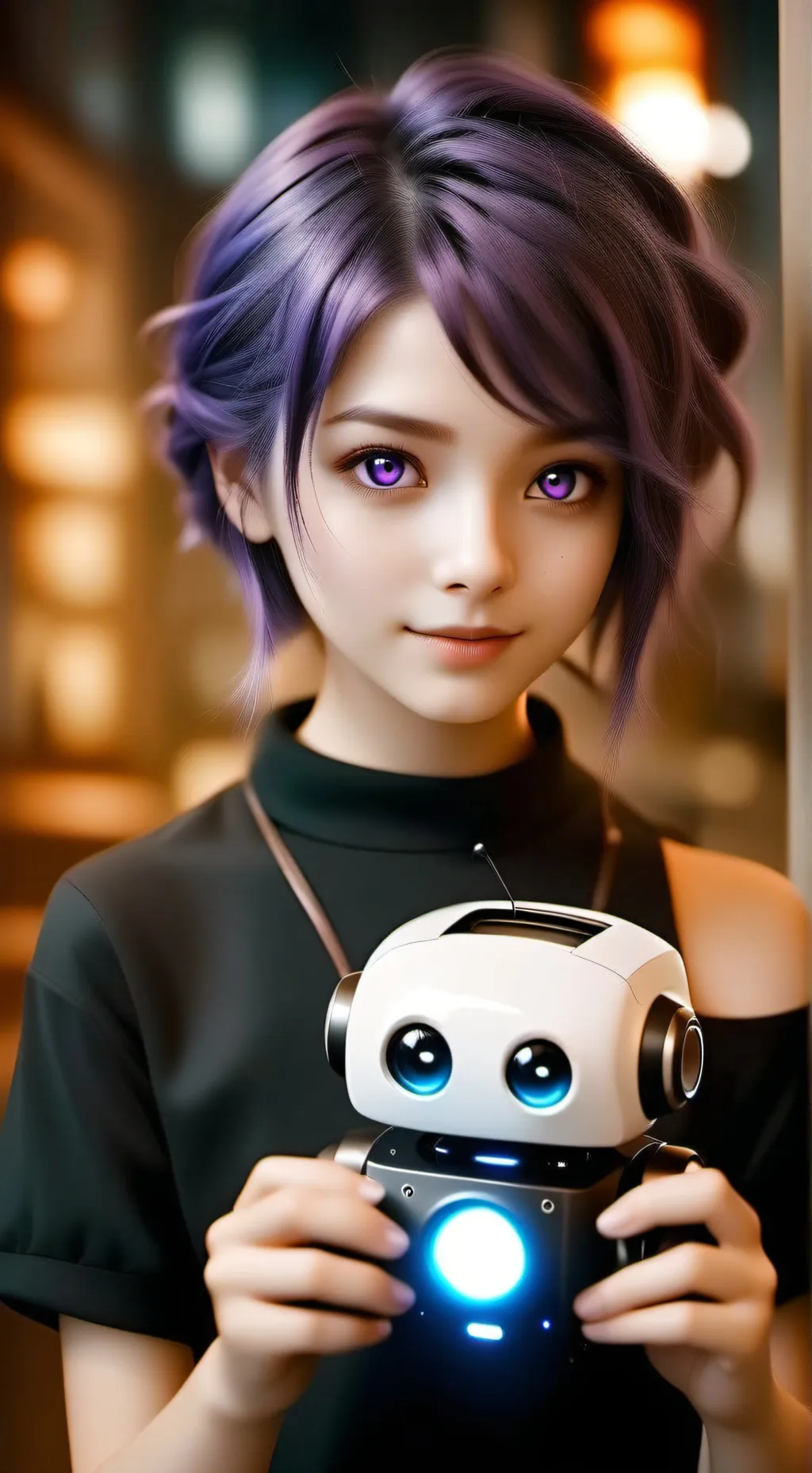ai character: Uzi in real life background