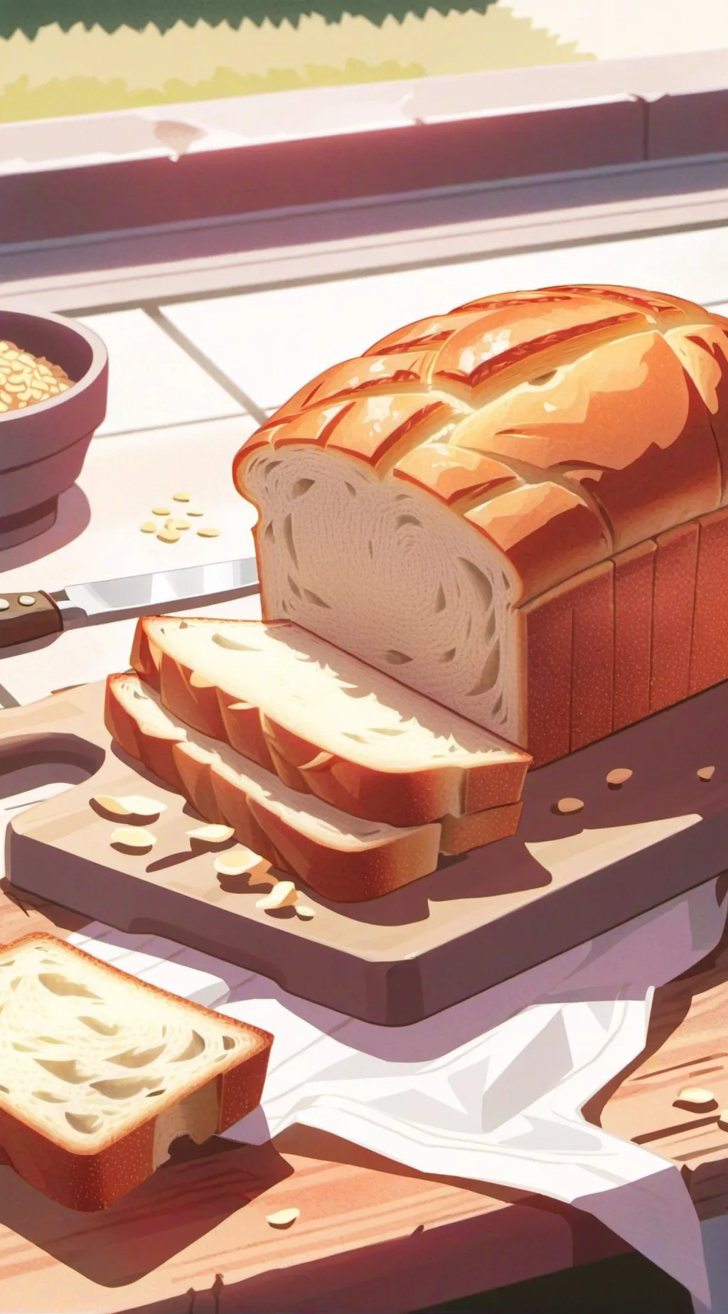 ai character: bread again background