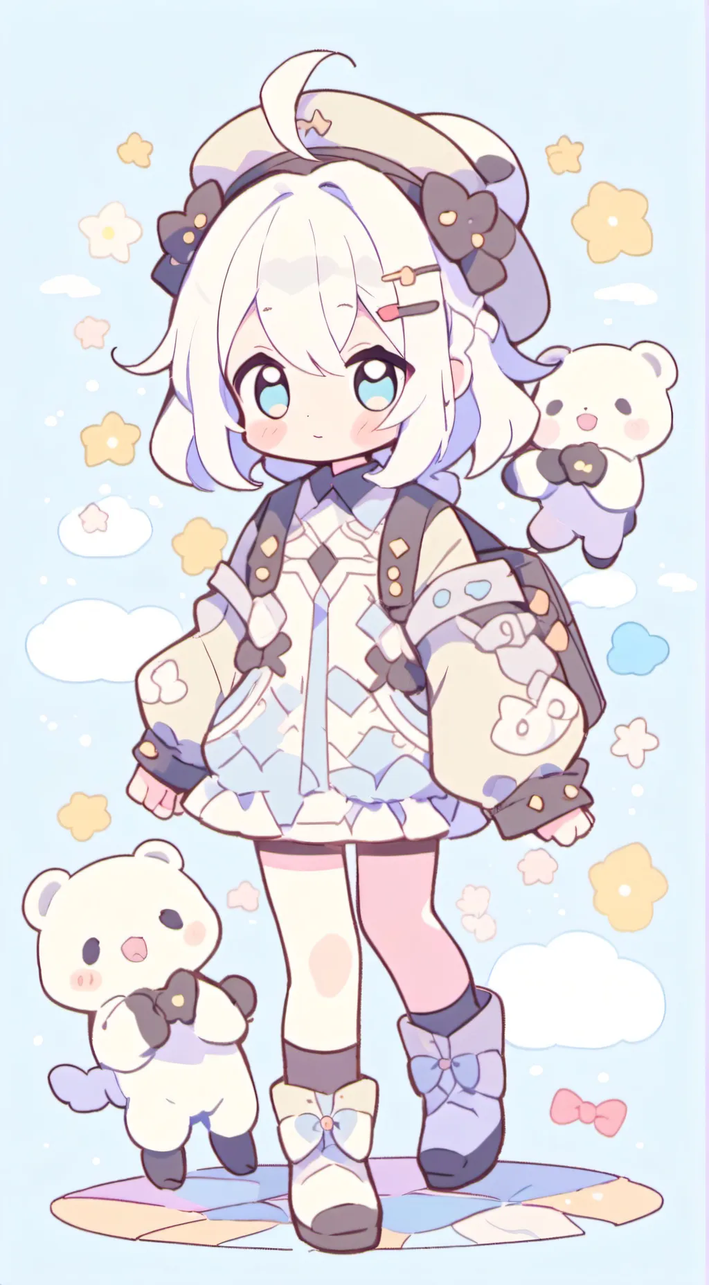 ai character: Smiling critters background