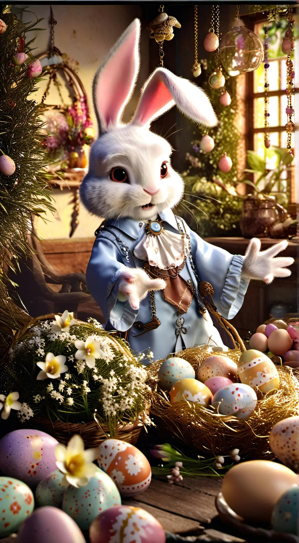ai character: Easter Bunny background