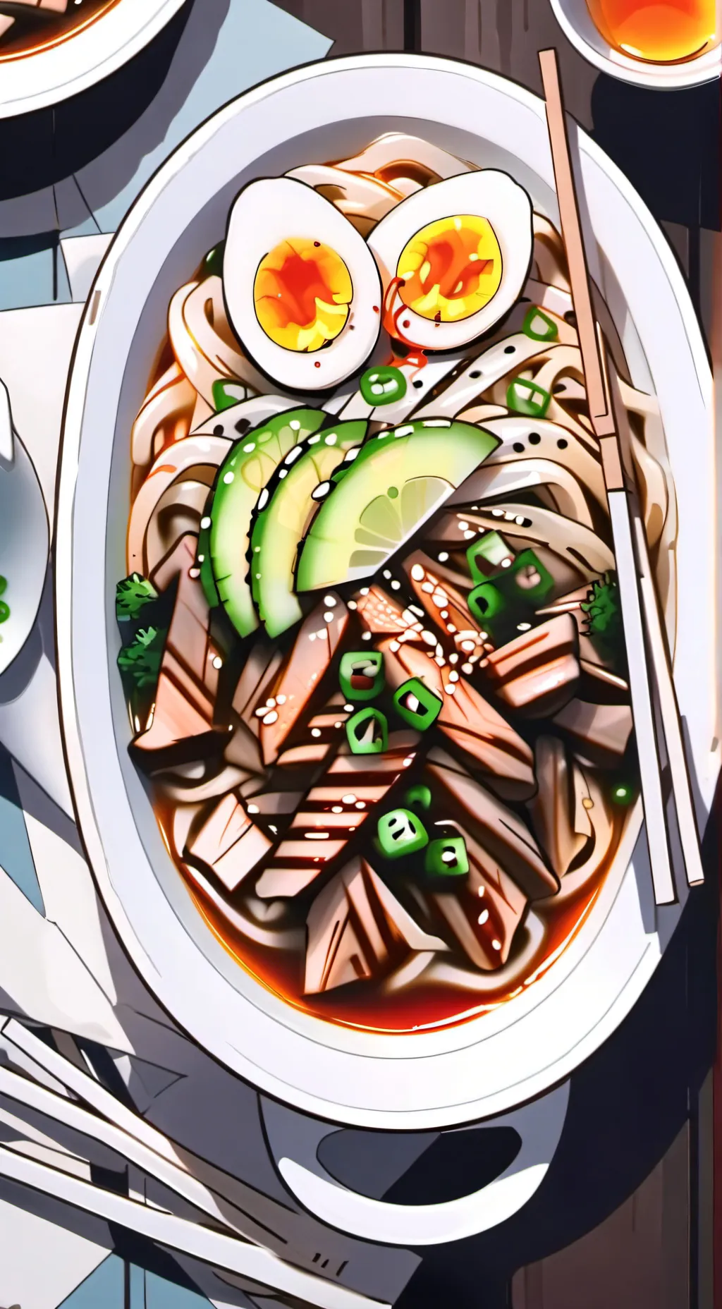 ai character: ramen background