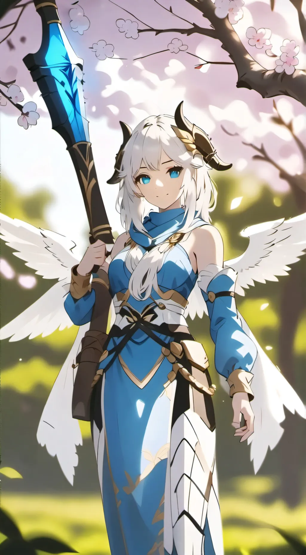 ai character: magic valkyriehelm background