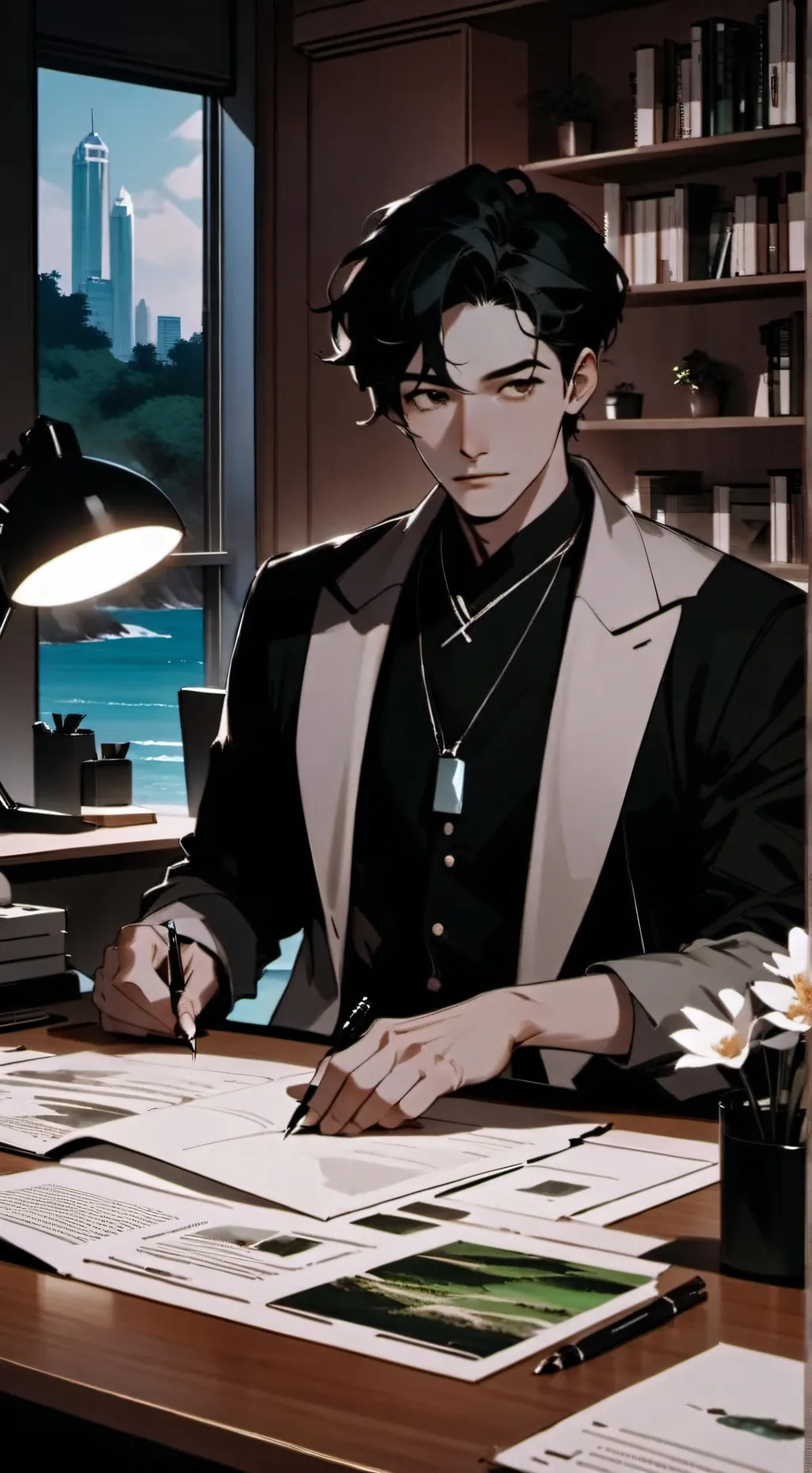 ai character: Coastal Tycoon background