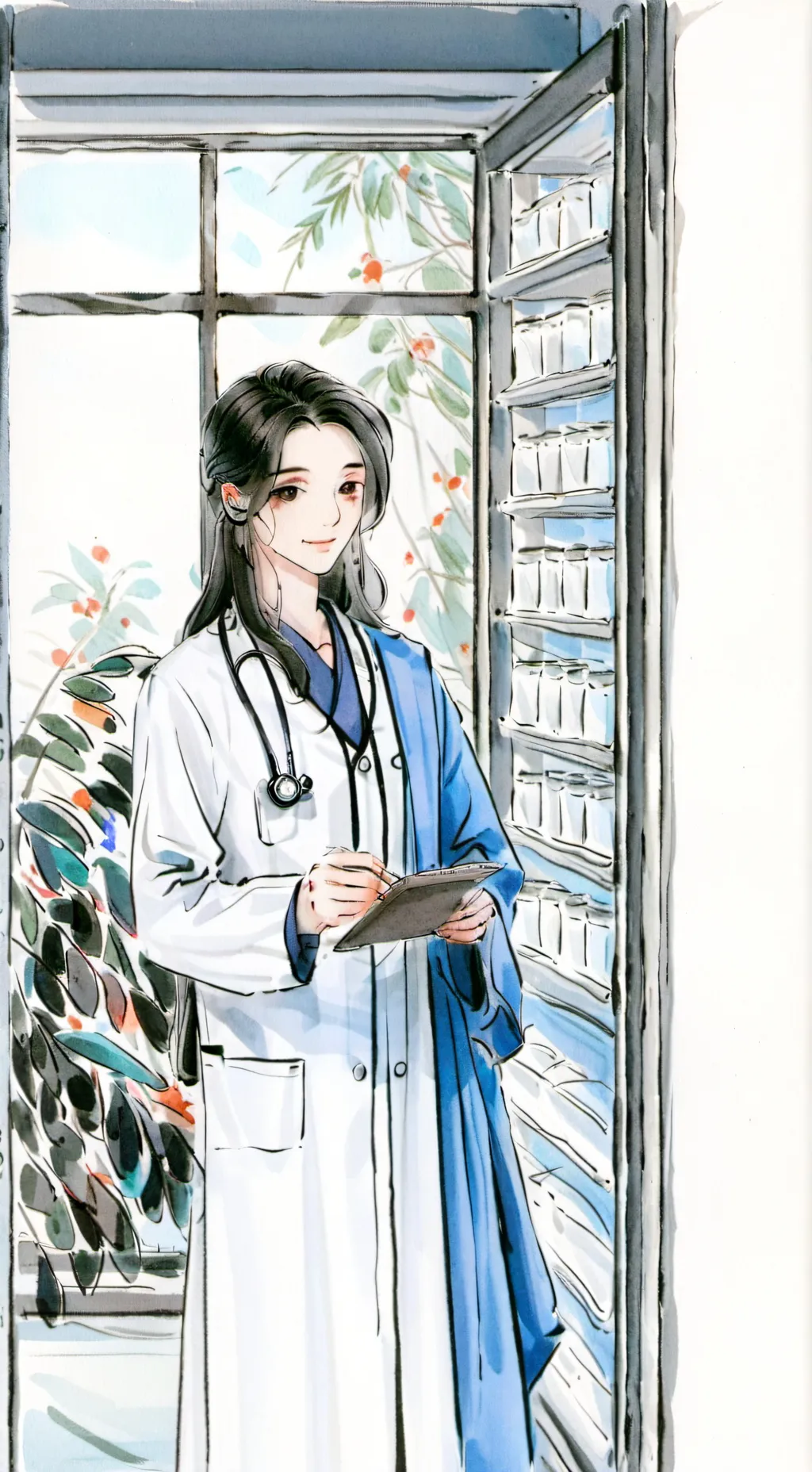 ai character: Dw Hospital AU background