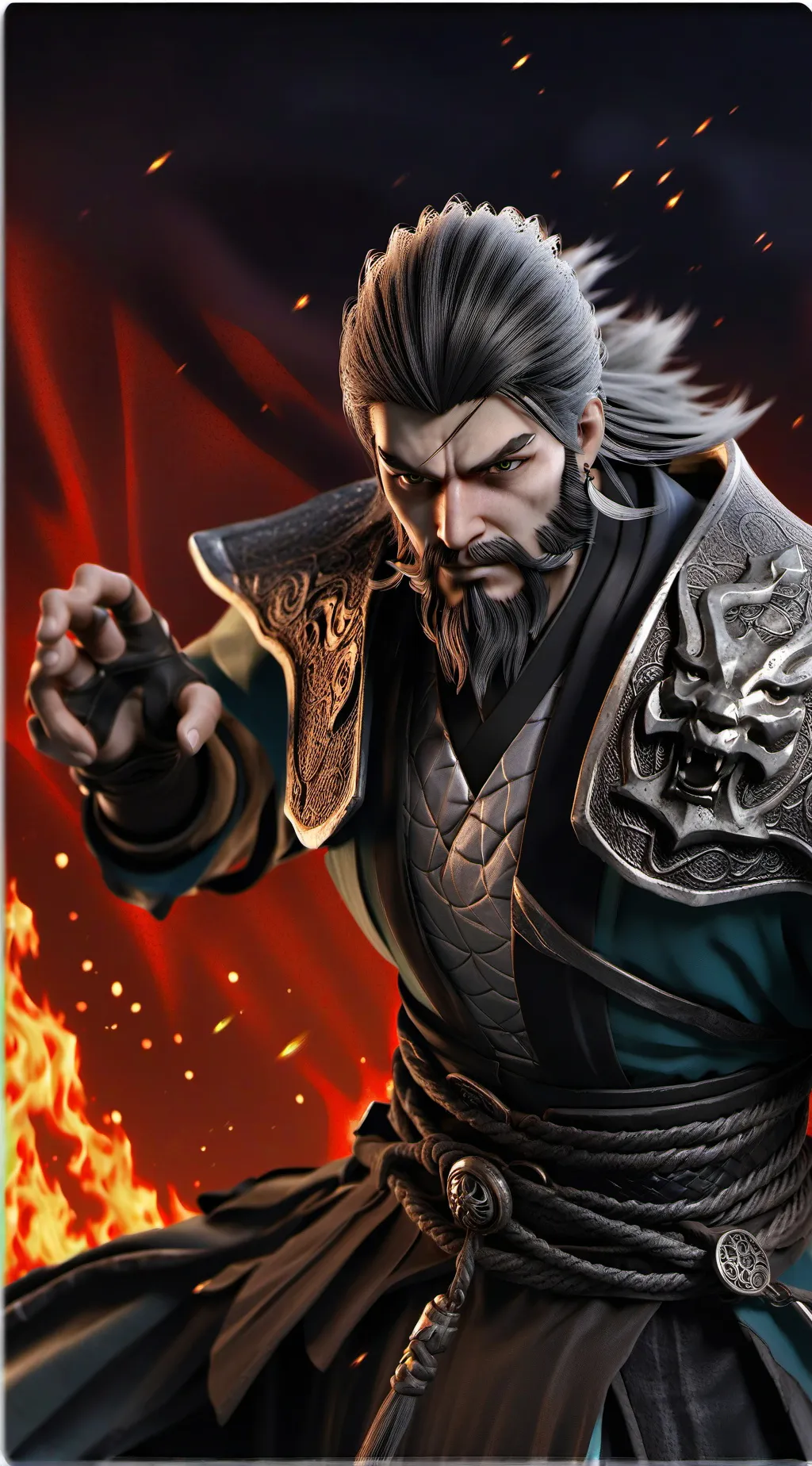 ai character: Hanzo hasashi background