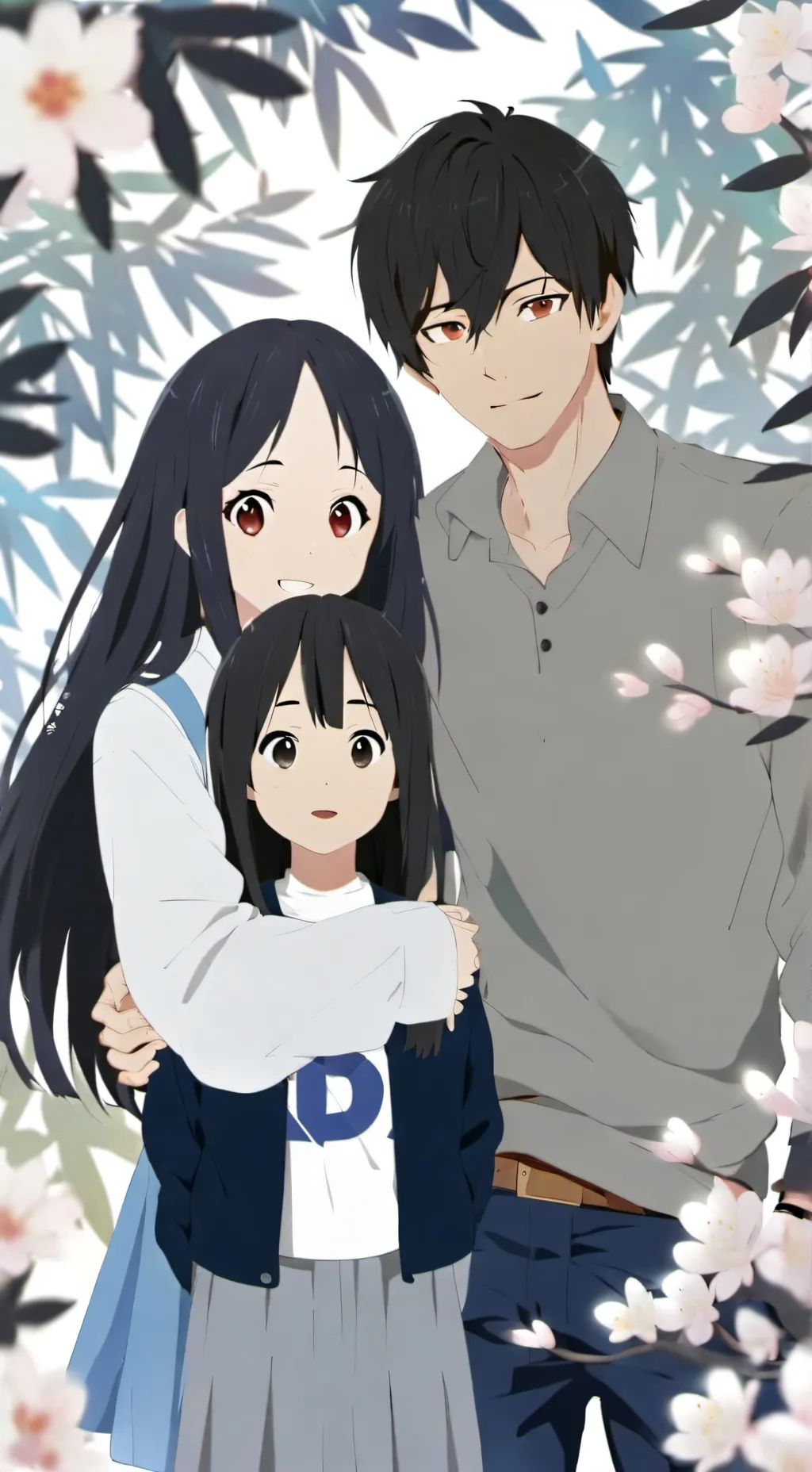 ai character: Mom,dad,sister background