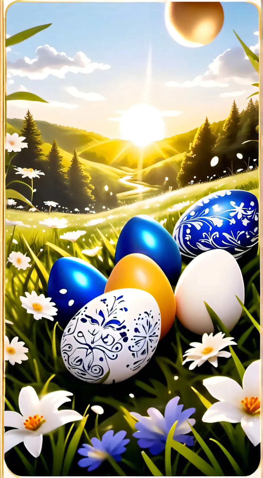 ai character: Dw Easter! 🐣 🥚  background