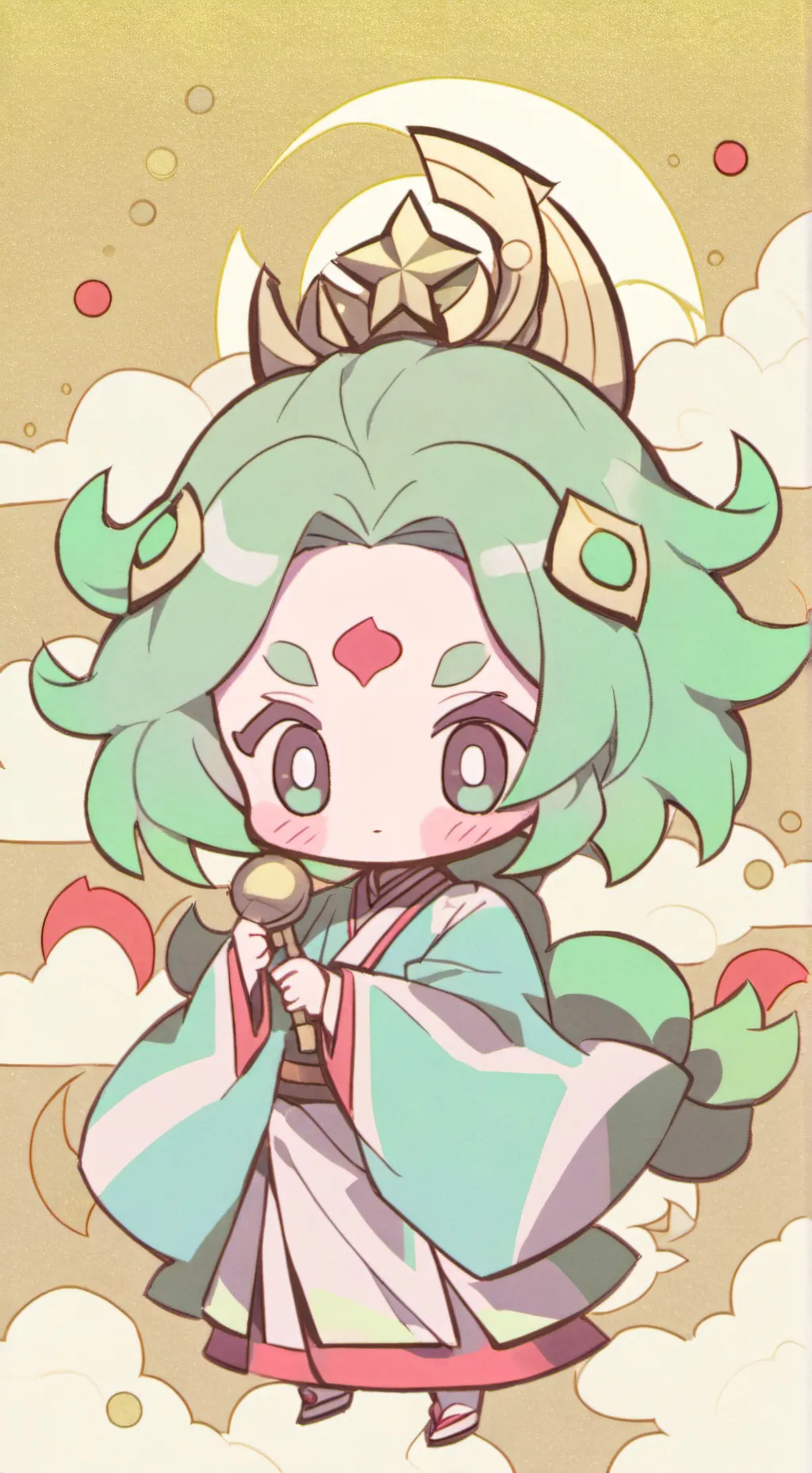 ai character: upper moon metting background