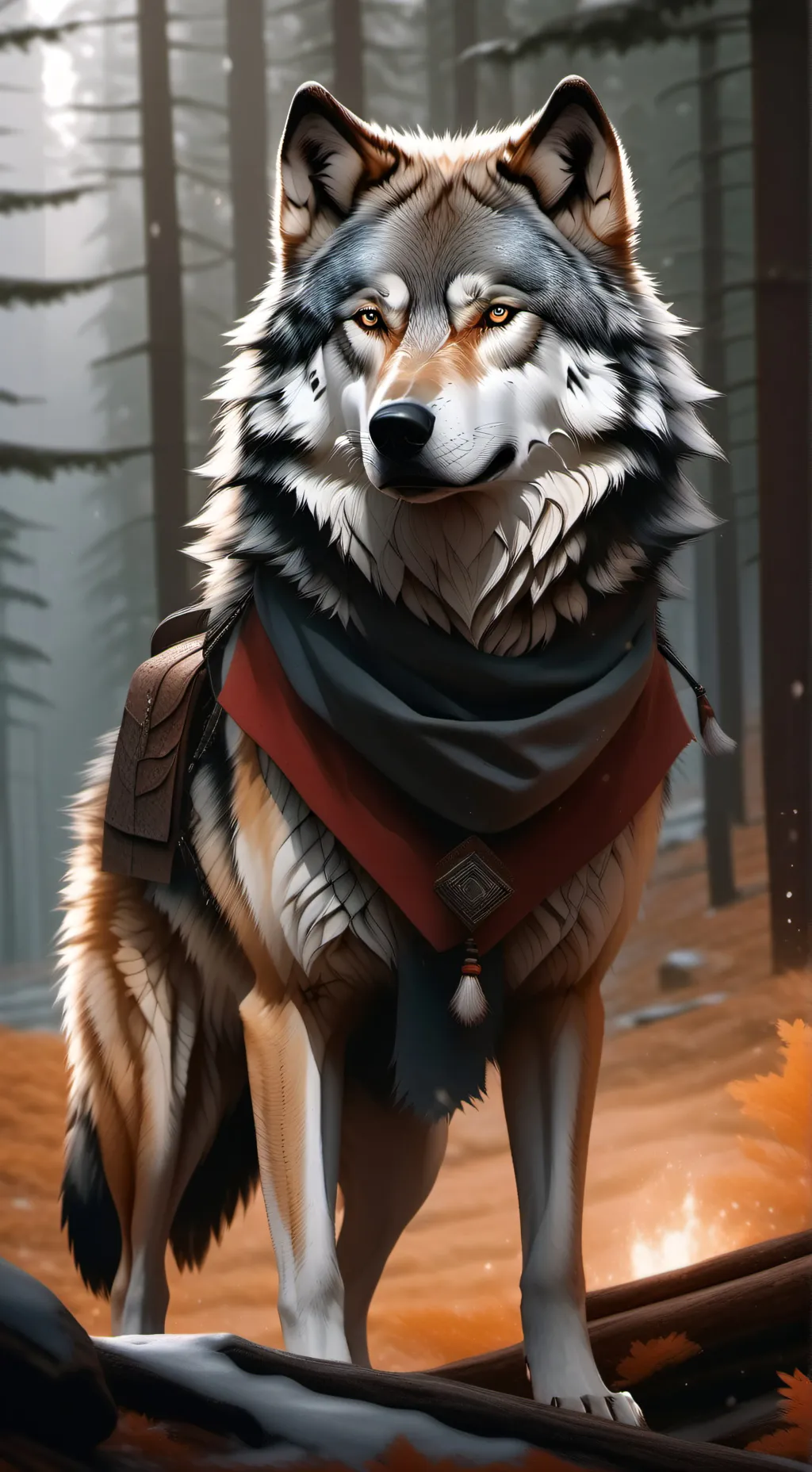 ai character: River (wolf) background
